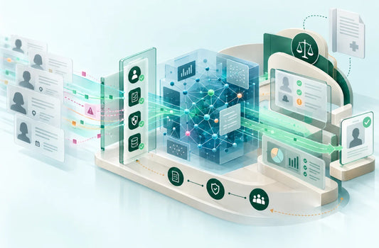 Privacy and AI governance concept showing personal information, AI processing, privacy controls and human oversight under the Australian Privacy Act 