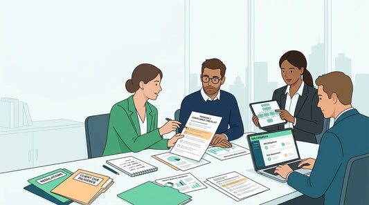 Professionals reviewing Tranche 2 AML compliance requirements in a modern Australian office